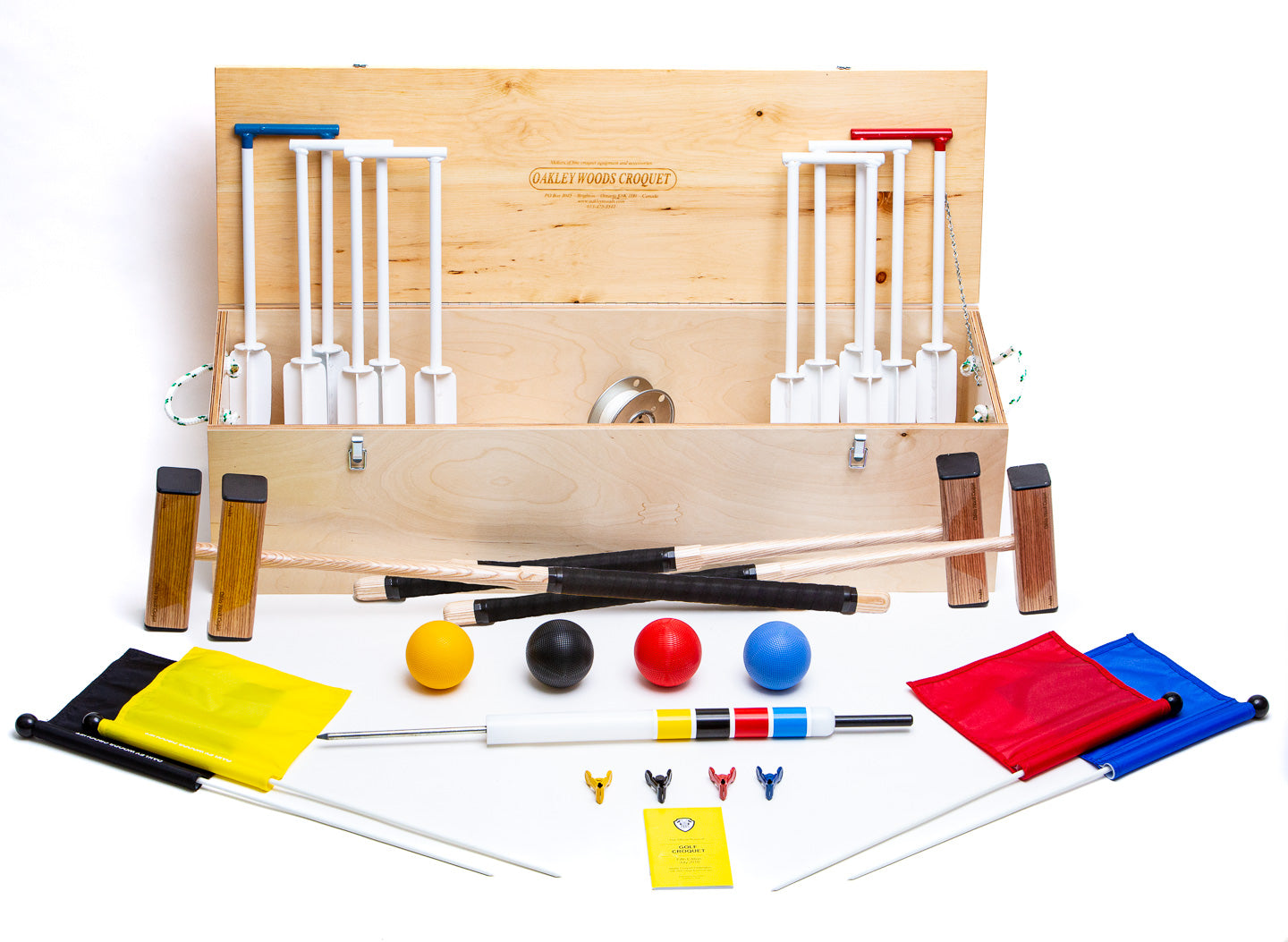 Spetebo Houten croquet-set met draagtas, voor 4 spelers, croque tuinspel, racketspel voor volwassenen Spetebo Houten croquet-set met draagtas, voor 4 spelers, croque tuinspel, racketspel voor volwassenen